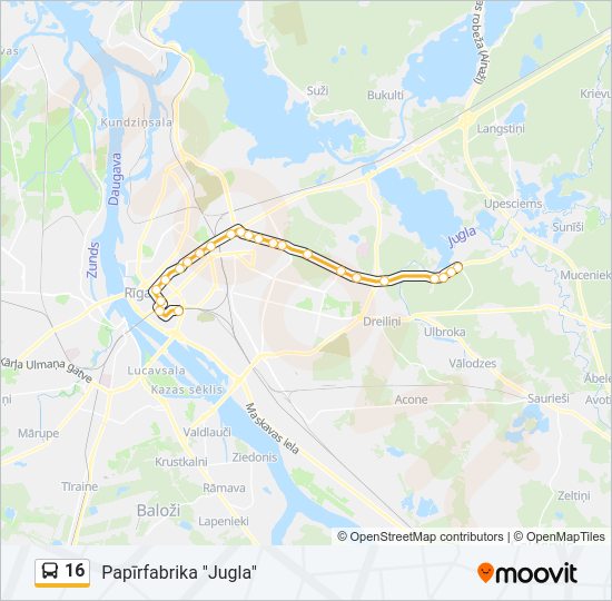 16 bus Line Map