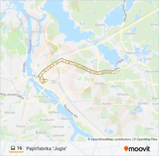 16 Bus Line Map