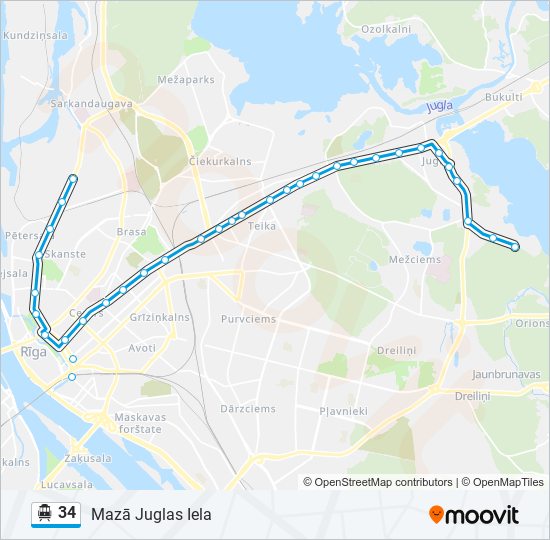 34 cable car Line Map