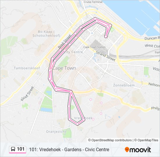 101 bus Line Map