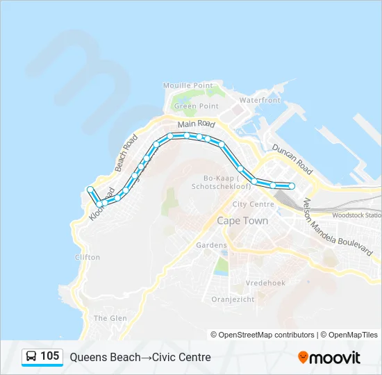 105 Bus Line Map