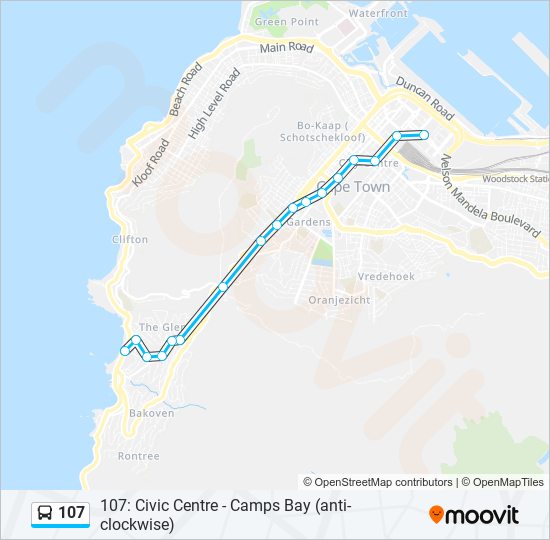 107 bus Line Map