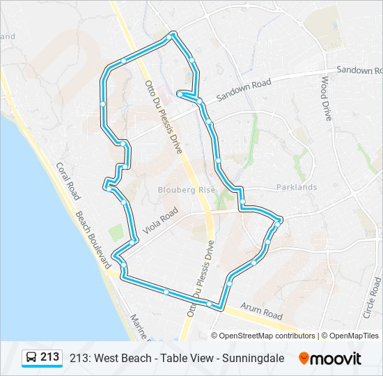 213 bus Line Map