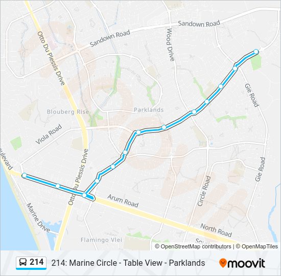 214 Bus Line Map