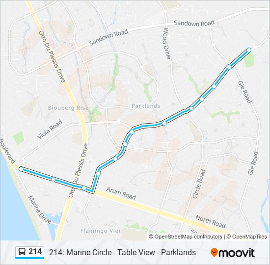 214 bus Line Map