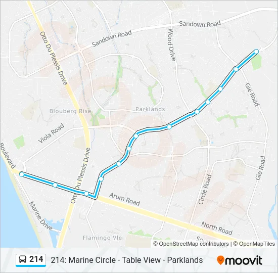 214 Bus Line Map