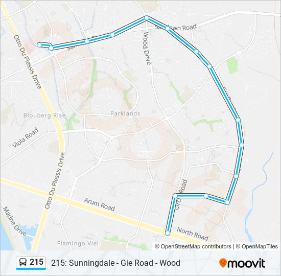 215 bus Line Map