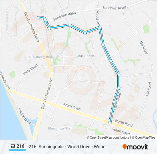 216 Bus Line Map