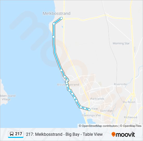 217 bus Line Map