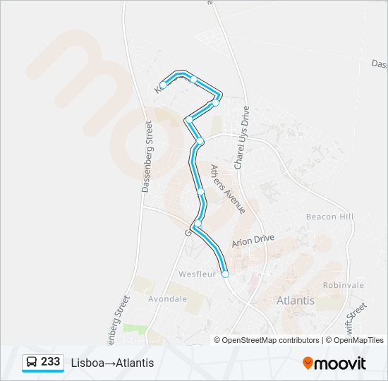 233 Bus Line Map