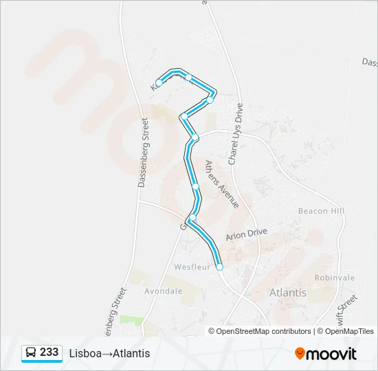 233 Bus Line Map