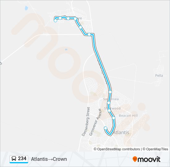 234 Bus Line Map