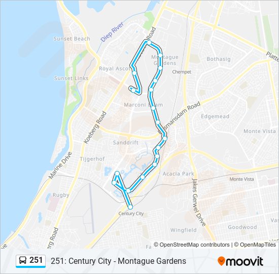 251 bus Line Map