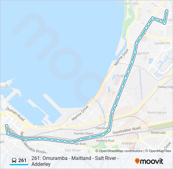 261 bus Line Map