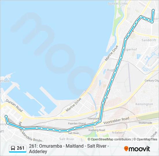 261 Bus Line Map