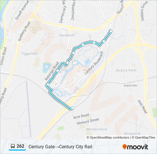 262 bus Line Map