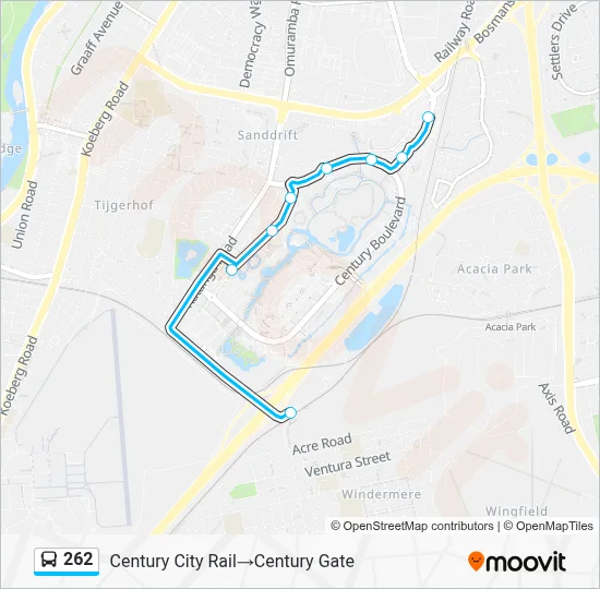 262 Route: Schedules, Stops & Maps - Century City Rail‎→Century Gate ...