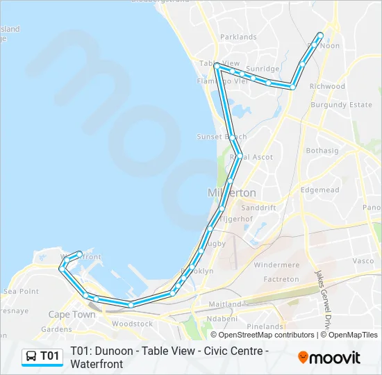 T01 Bus Line Map