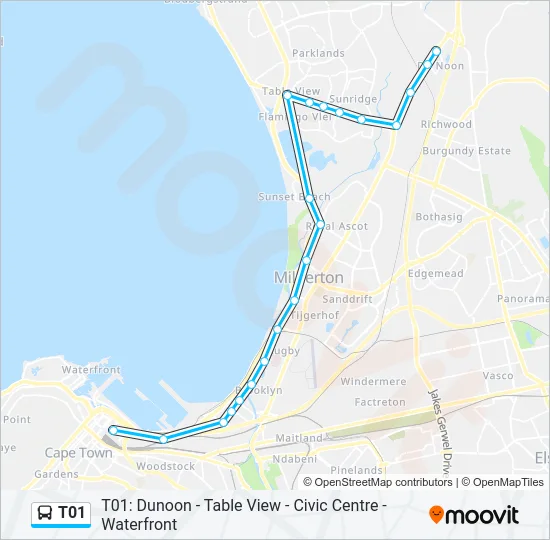 T01 Bus Line Map