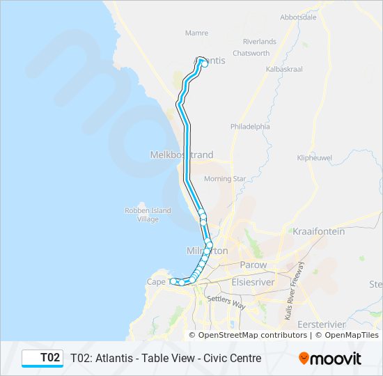 T02 bus Line Map