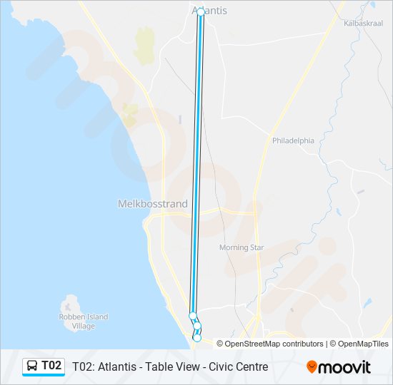 T02 bus Line Map