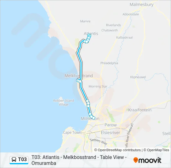 T03 Bus Line Map