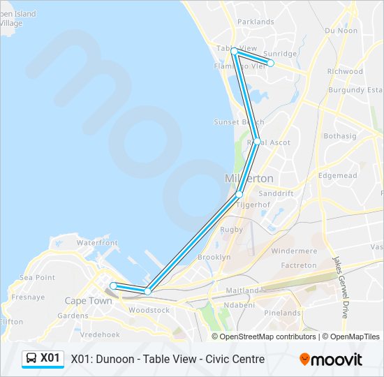 X01 Bus Line Map