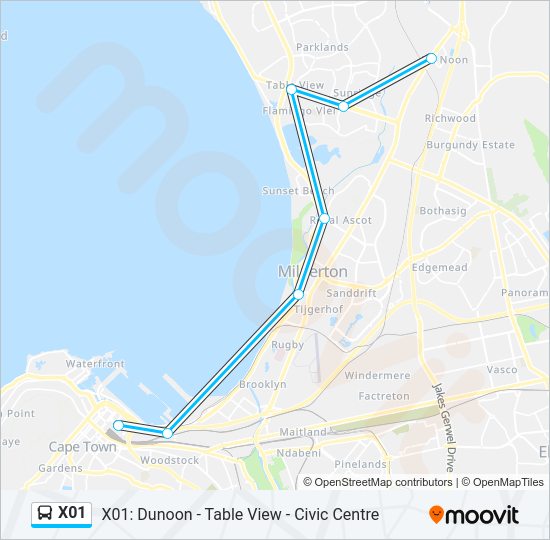 X01 Bus Line Map