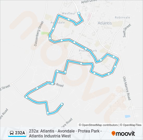 232A Bus Line Map