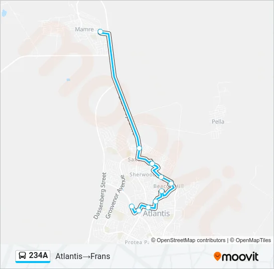234A Bus Line Map