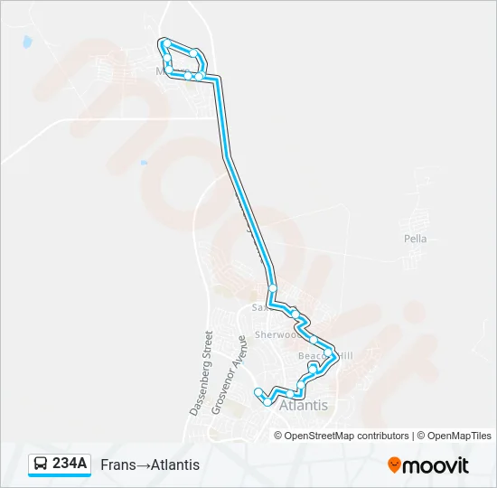 234A Bus Line Map
