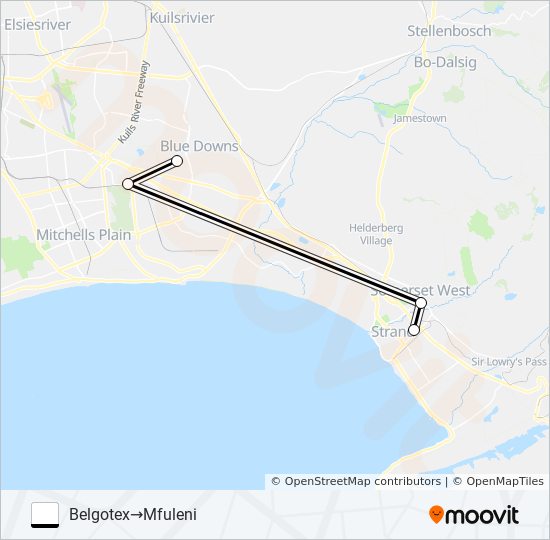 BELGOTEX - MFULENI bus Line Map