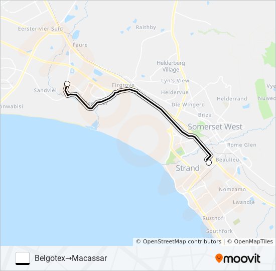BELGOTEX - MACASSAR bus Line Map