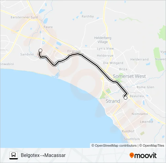BELGOTEX - MACASSAR Bus Line Map