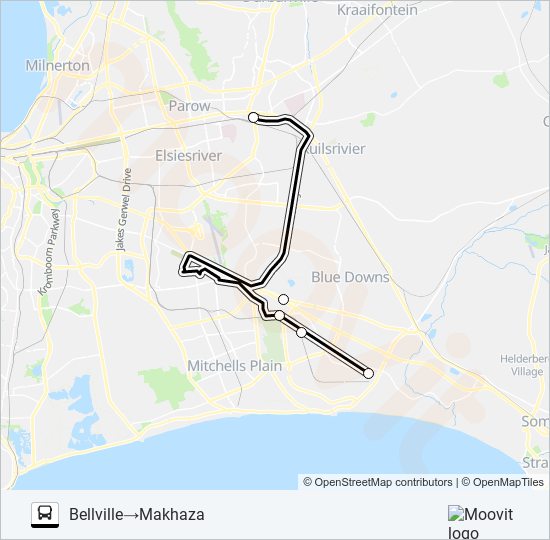 BELLVILLE - MAKHAZA bus Line Map