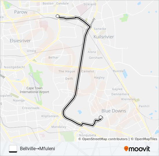 BELLVILLE - MFULENI bus Line Map