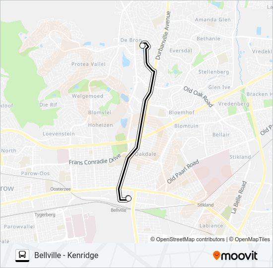 BELLVILLE - KENRIDGE Bus Line Map