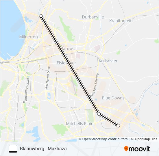BLAAUWBERG - MAKHAZA bus Line Map