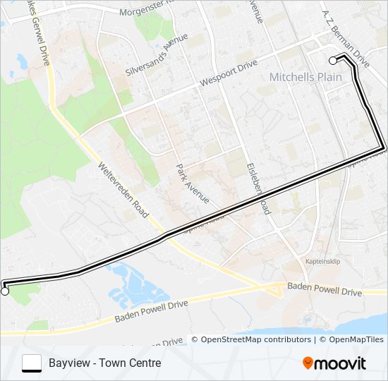 BAYVIEW - TOWN CENTRE bus Line Map