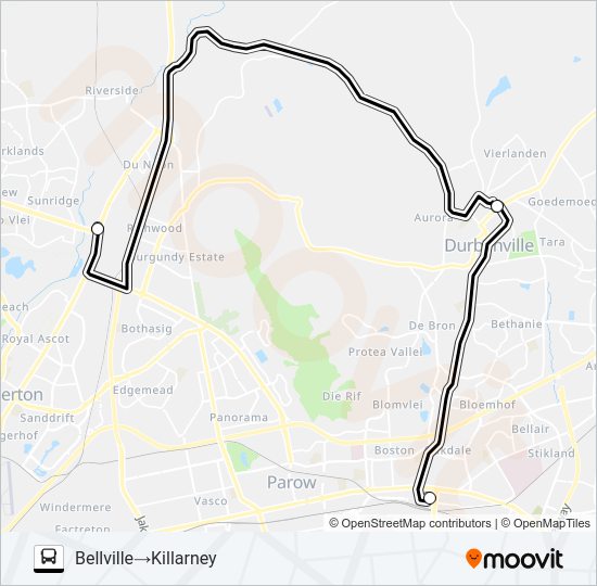 BELLVILLE - KILLARNEY Bus Line Map