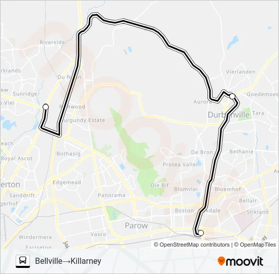 BELLVILLE - KILLARNEY Bus Line Map