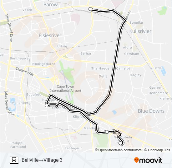 BELLVILLE - VILLAGE 3 bus Line Map