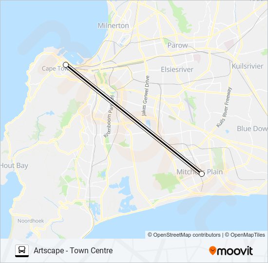 ARTSCAPE - TOWN CENTRE bus Line Map