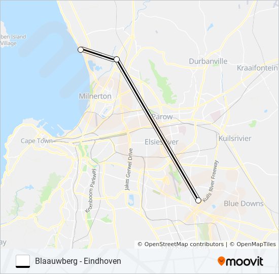 BLAAUWBERG - EINDHOVEN bus Line Map