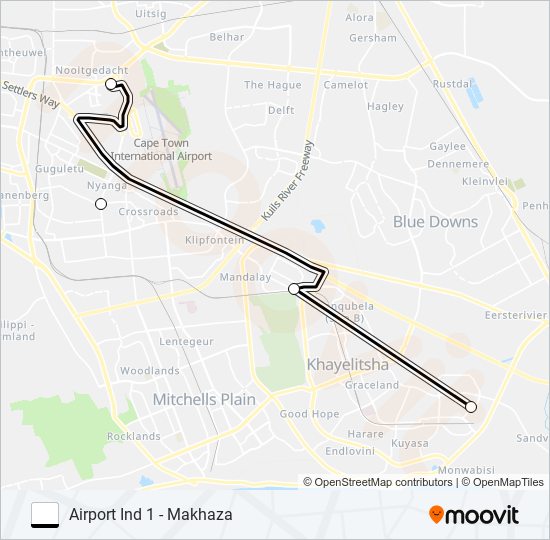AIRPORT IND 1 - MAKHAZA bus Line Map