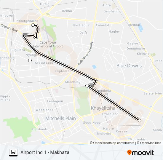 AIRPORT IND 1 - MAKHAZA Bus Line Map