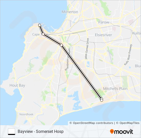 BAYVIEW - SOMERSET HOSP bus Line Map