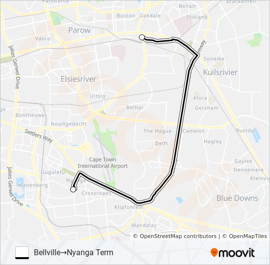 BELLVILLE - NYANGA TERM bus Line Map