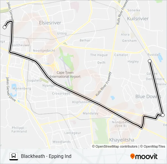 BLACKHEATH - EPPING IND Bus Line Map