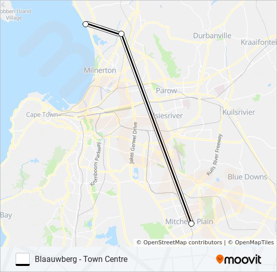 BLAAUWBERG - TOWN CENTRE bus Line Map